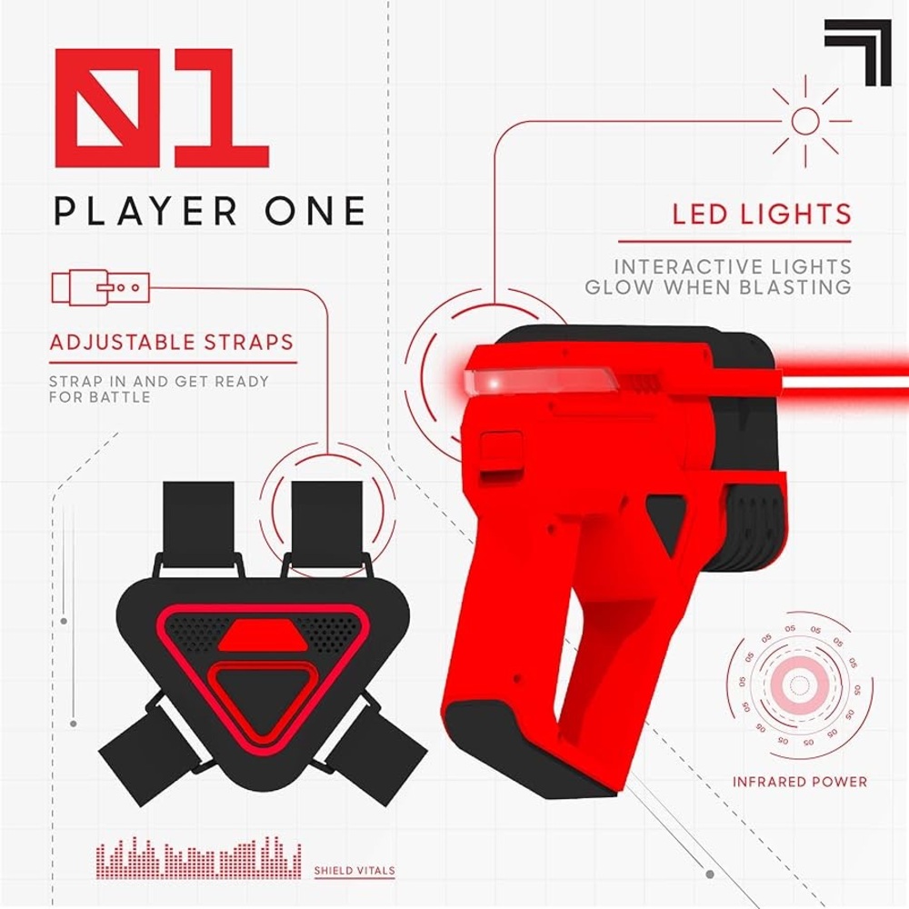 2-Pack of Blaster Guns & Armor Vests, Kids & Adults, Indoor/ Outdoor Battle Game - Picture 4 of 7